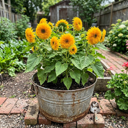 Fresh 100 Double Golden Teddy Bear Sunflower Seeds for Home Gardening - Cut Flower Arrangements, Long Lasting Patio Blooms, Easy to Grow
