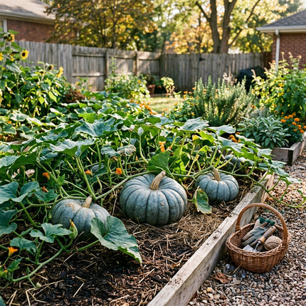 15 Blue Jarrahdale Pumpkin Seeds for Planting - Premium Heirloom Blue Jarrahdale Pumpkin Seeds for Home Garden
