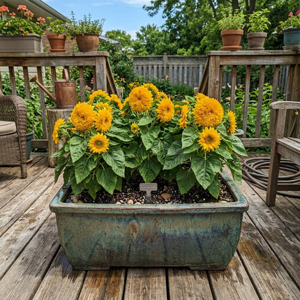 100 Dwarf Golden Teddy Bear Sunflower Seeds for Planting - Beginner Friendly Planting, Beautiful Perennial Flowers