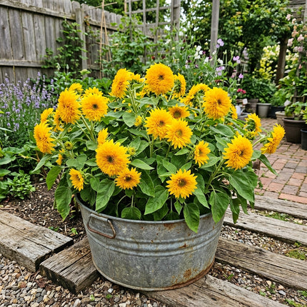 Magnificent 100 Teddy Bear Sunflower Flower Seeds, Lemon Yellow - Beautiful Perennial Flowers, Easy to Grow, Long Lasting Patio Blooms