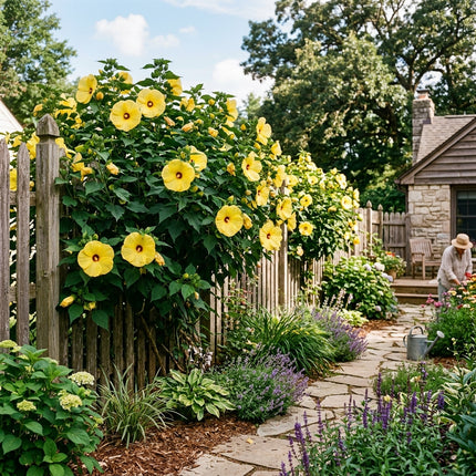 100 Yellow Peach Giant Hibiscus Seeds - Beautiful Garden Plants - Easy to Grow