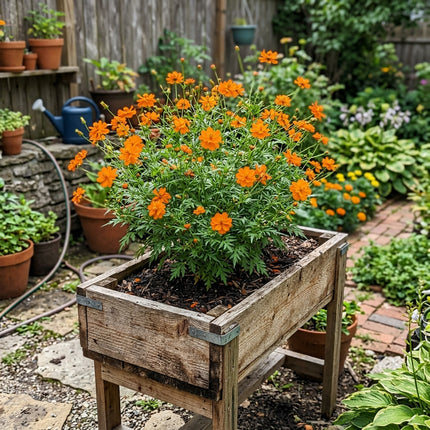 100 Count Orange Cosmos Seeds - Stunning Yard Decor, Heirloom Floral Blooms, Cut Flower Arrangements