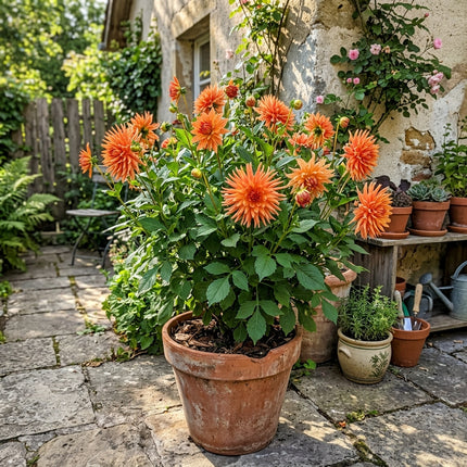 50 Cactus Orange Dahlia Seeds for Home Garden - Long Lasting Patio Blooms, Vibrant Floral Display