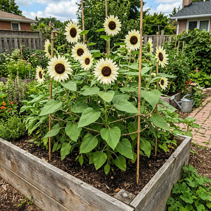 100 White Nite Sunflower Seeds Outdoor Patio Decor - Beginner Friendly Planting, Cut Flower Arrangements
