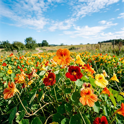 Spectacular 10 Nasturtium Flower Seeds, Mixed - Drought Tolerant, Nature Inspired Landscape, Beginner Friendly Planting