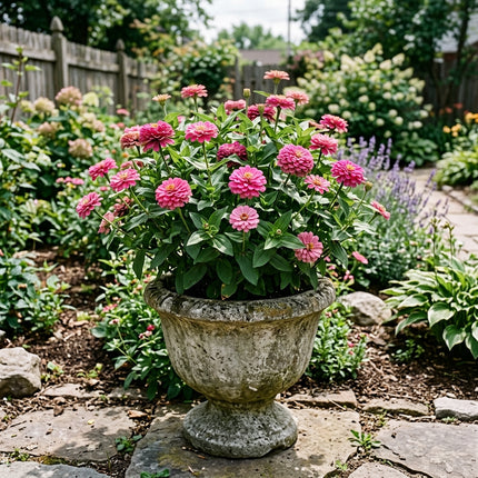 Spectacular 100 Zinnia Flower Seeds, Pink - Drought Tolerant, for Home Garden, for Garden Borders