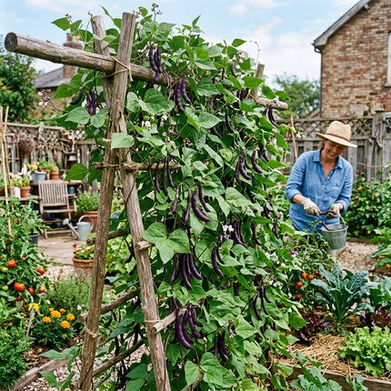 30 Purple Podded Beans Seeds for Planting - Premium Heirloom Purple Podded Beans Seeds for Home Garden