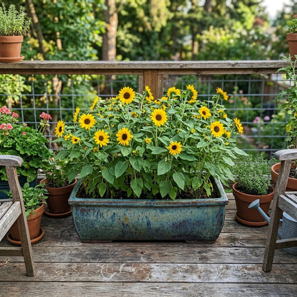 100 Count Dwarf Yellow Sunflower Seeds - Long Lasting Patio Blooms, for Planting, Drought Tolerant
