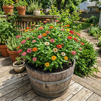 Fresh 100 Dwarf Mixed Zinnia Seeds for Home Gardening - Fast Growing, Long Lasting Patio Blooms, Outdoor Patio Decor