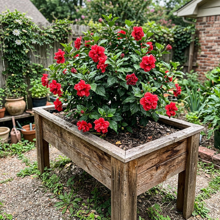 100 Count Double Red Hibiscus Seeds - for Garden Borders, Nature Inspired Landscape, Fast Growing