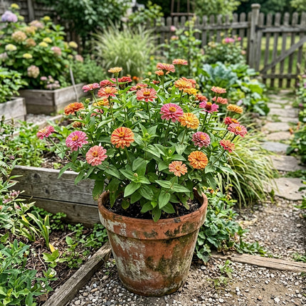100 Striped Zinnia Seeds Nature Inspired Landscape - Premium Heirloom Seeds, Vibrant Floral Display