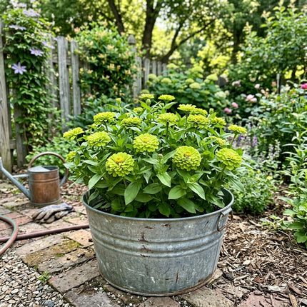 Exquisite 100 Zinnia Flower Seeds, Green - Beautiful Perennial Flowers, Outdoor Patio Decor, Stunning Yard Decor