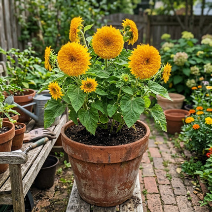 100 Count Classic Golden Teddy Bear Sunflower Seeds - Stunning Yard Decor, Easy to Grow, Drought Tolerant
