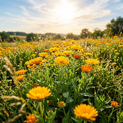 Spectacular 50 Calendula Flower Seeds, Yellow - Drought Tolerant, Nature Inspired Landscape, Beginner Friendly Planting