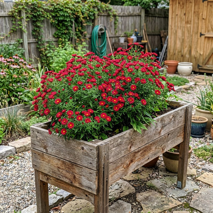 50 Red Aster Seeds Outdoor Patio Decor - Premium Heirloom Seeds, Fast Growing