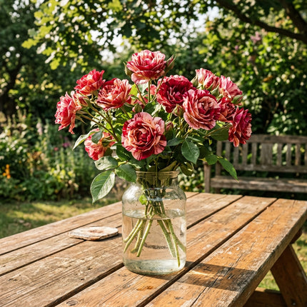 50 Premium Striped Rose Seeds - Beautiful Garden Flowers for Planting