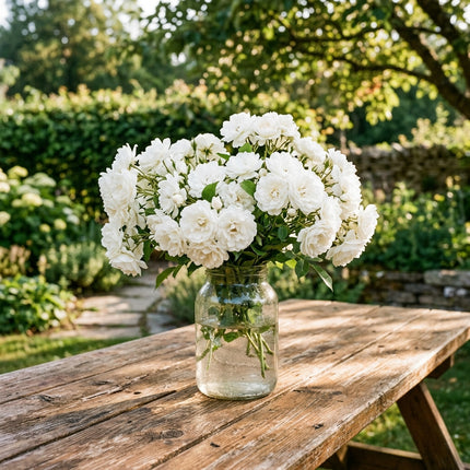 50 Premium Iceberg White Rose Seeds - Beautiful Garden Flowers for Planting