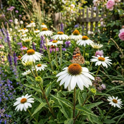 100 White Coneflower Seeds for Planting - Vibrant Heirloom Perennial Garden Floral Decor, Easy to Grow Outdoor Landscape Blooms, Beautiful Coneflower Plants