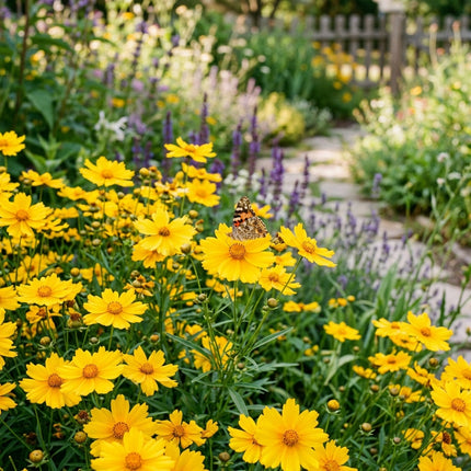 100 Golden Yellow Coreopsis Seeds for Planting - Vibrant Heirloom Perennial Garden Floral Decor, Easy to Grow Outdoor Landscape Blooms, Beautiful Coreopsis Plants