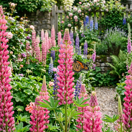 100 Pink Russell Lupine Seeds for Planting - Vibrant Heirloom Perennial Garden Floral Decor, Easy to Grow Outdoor Landscape Blooms, Beautiful Russell Lupine Plants
