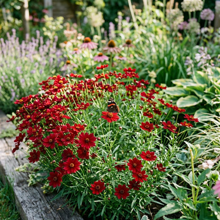 100 Ruby Red Coreopsis Seeds for Planting - Vibrant Heirloom Perennial Garden Floral Decor, Easy to Grow Outdoor Landscape Blooms, Beautiful Coreopsis Plants