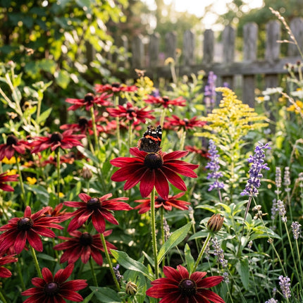 Fresh 300 Cherry Red Black Eyed Susan Seeds for Home Gardening - Beautiful Perennial Flowers, Stunning Yard Decor, for Planting