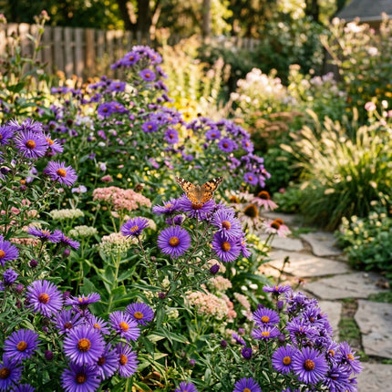 50 Purple Aster Seeds for Planting - Vibrant Heirloom Perennial Garden Floral Decor, Easy to Grow Outdoor Landscape Blooms, Beautiful Aster Plants