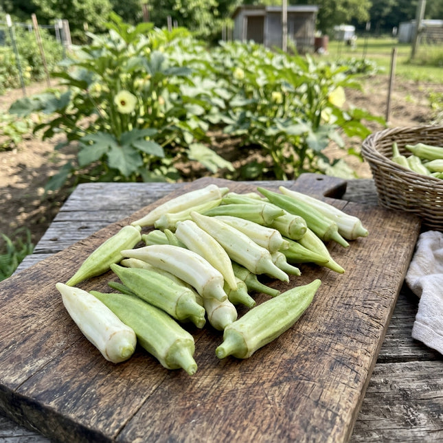 Silver Queen Okra Seeds - 50 Seeds