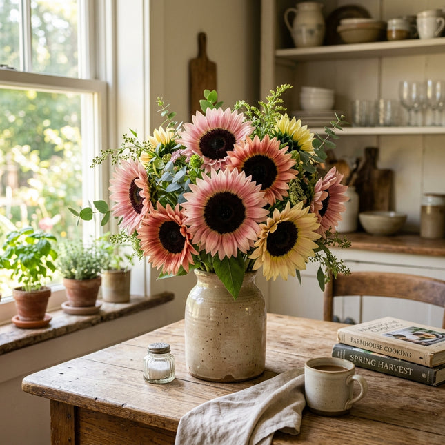 100 Strawberry Blonde Sunflower Seeds for Planting - Rare Pastel Pink & Rose Blooms - Heirloom Flower Seeds