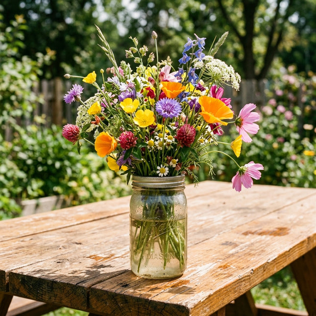 300 Annual Fast Blooming Wildflower Mix Seeds - Premium Bulk Seed Blend for Easy Outdoor Garden Landscapes