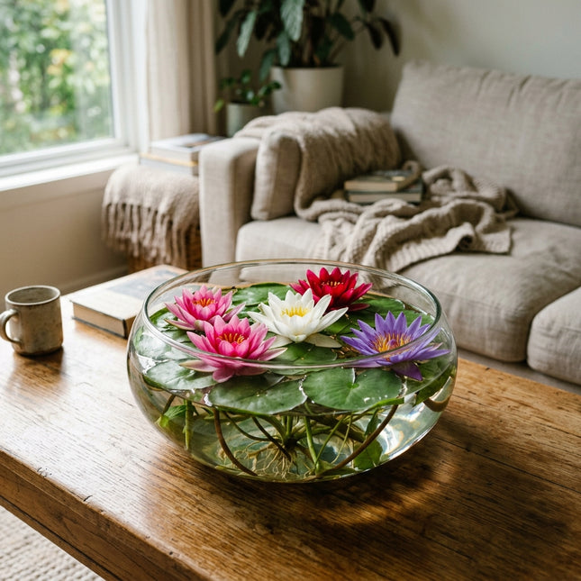 20 Mixed Color Bowl Lotus Seeds for Planting - Premium Indoor Aquatic Micro Lotus Seeds for Water Bowls and Ponds