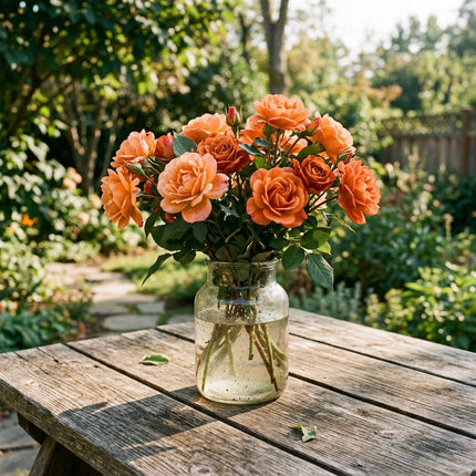 50 Premium Sunset Orange Rose Seeds - Beautiful Garden Flowers for Planting