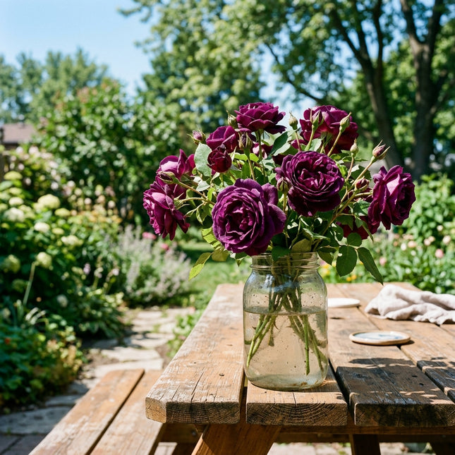 50 Premium Purple Rose Seeds - Beautiful Garden Flowers for Planting