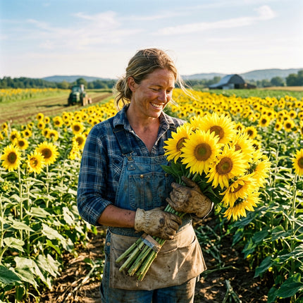 100 Lemon Queen Sunflower Seeds for Planting - Vibrant Pale Lemon Yellow Blooms - Heirloom Branching Flowers