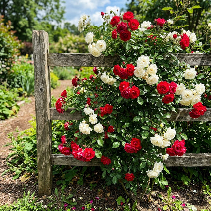 50 Premium Red White Gradient Rose Seeds - Beautiful Garden Flowers for Planting