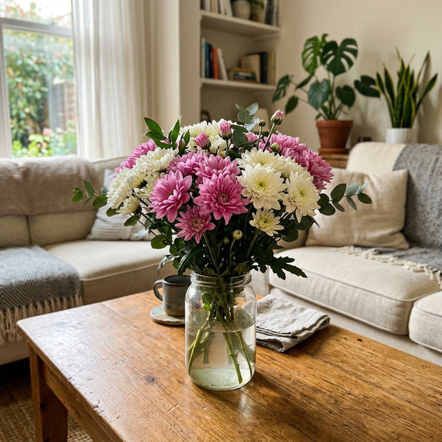 900 Romantic Pink White Chrysanthemum Mix Seeds for Planting - Premium Heirloom Romantic Pink White Chrysanthemum Mix Seeds for Home Garden Blooms