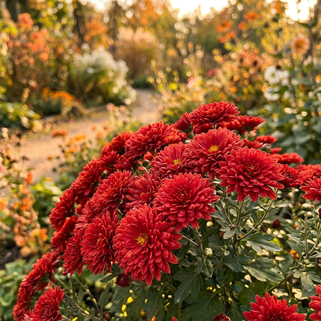 50 Premium Red Chrysanthemum Seeds - Beautiful Garden Flowers for Planting