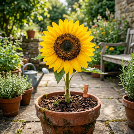 100 Dwarf Sunspot Sunflower Seeds for Planting - Giant Yellow Blooms on Short Stems - Perfect for Pots & Containers