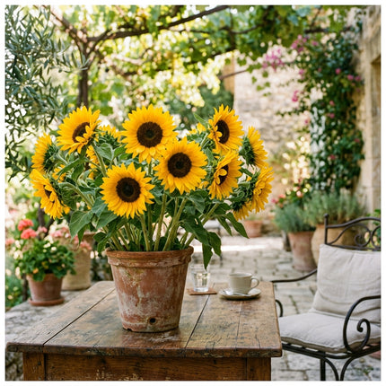 100 Dwarf Sunspot Sunflower Seeds for Planting - Giant Yellow Blooms on Short Stems - Perfect for Pots & Containers