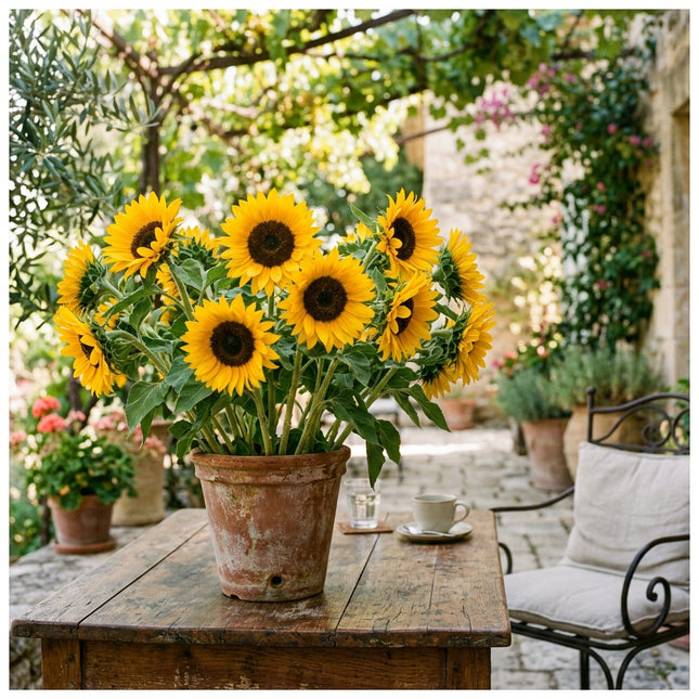 100 Dwarf Sunspot Sunflower Seeds for Planting - Giant Yellow Blooms on Short Stems - Perfect for Pots & Containers