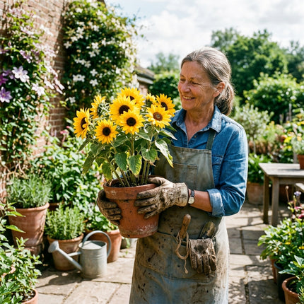 100 Dwarf Sunspot Sunflower Seeds for Planting - Giant Yellow Blooms on Short Stems - Perfect for Pots & Containers