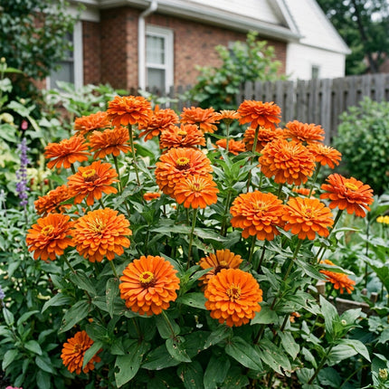 100 Orange Zinnia Seeds for Planting - Heirloom Orange Zinnia Flower Seeds for Home Garden