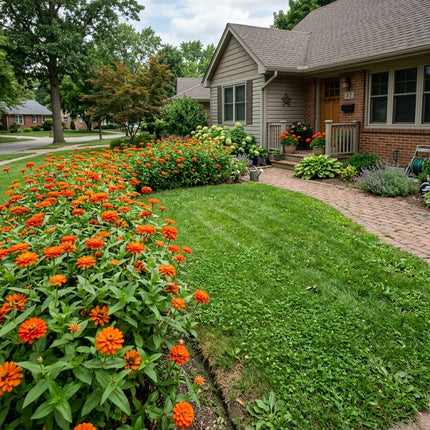 100 Orange Zinnia Seeds for Planting - Heirloom Orange Zinnia Flower Seeds for Home Garden