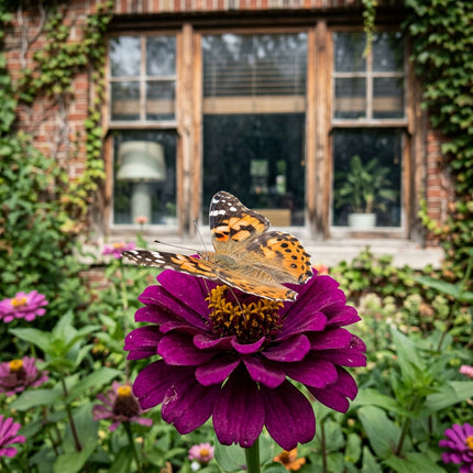100 Purple Zinnia Seeds for Planting - Heirloom Purple Zinnia Flower Seeds for Home Garden
