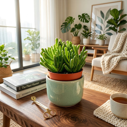Live Gollum Jade Succulent in 4" Nursery Pot - Crassula Ovata Ogre Ears - Tubular Leaves
