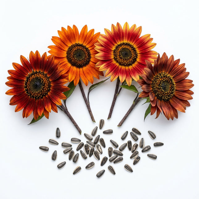 100 Autumn Beauty Sunflower Seeds for Planting - Vibrant Red, Orange & Bronze Sunflowers for Home Garden - Heirloom Branching Value