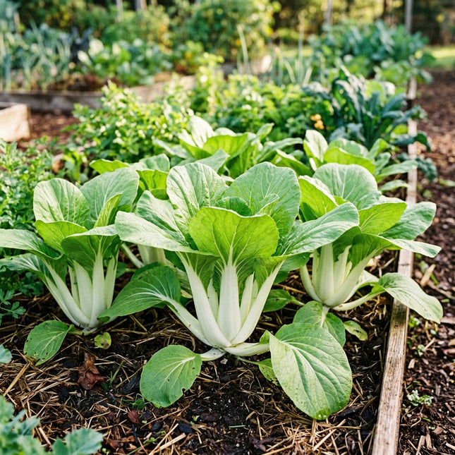 800 Snow White Cabbage Seeds for Planting - Sweet, Crisp Pure White Stem Bok Choy for Home Garden - Asian Greens