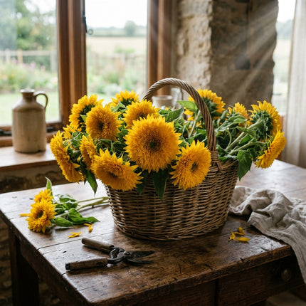 100 Teddy Bear Sunflower Seeds for Planting - Fluffy Double Blooms & Dwarf Golden Sunflowers - Perfect for Containers