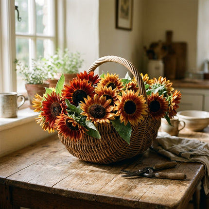 100 Autumn Beauty Sunflower Seeds for Planting - Vibrant Red, Orange & Bronze Sunflowers for Home Garden - Heirloom Branching Value