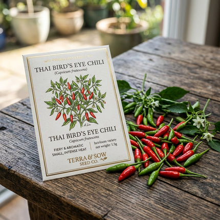 50 Thai Bird's Eye Chili Seeds for Planting - Extreme Heat Asian Pepper Seeds for Home Garden